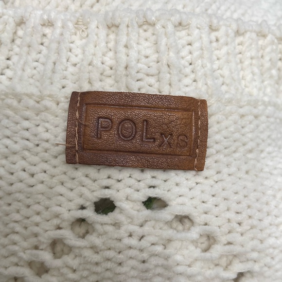 POL Cottagecore Embroidered Floral Knit Sweater Cozy Folk Boho Size XS - Picture 5 of 5